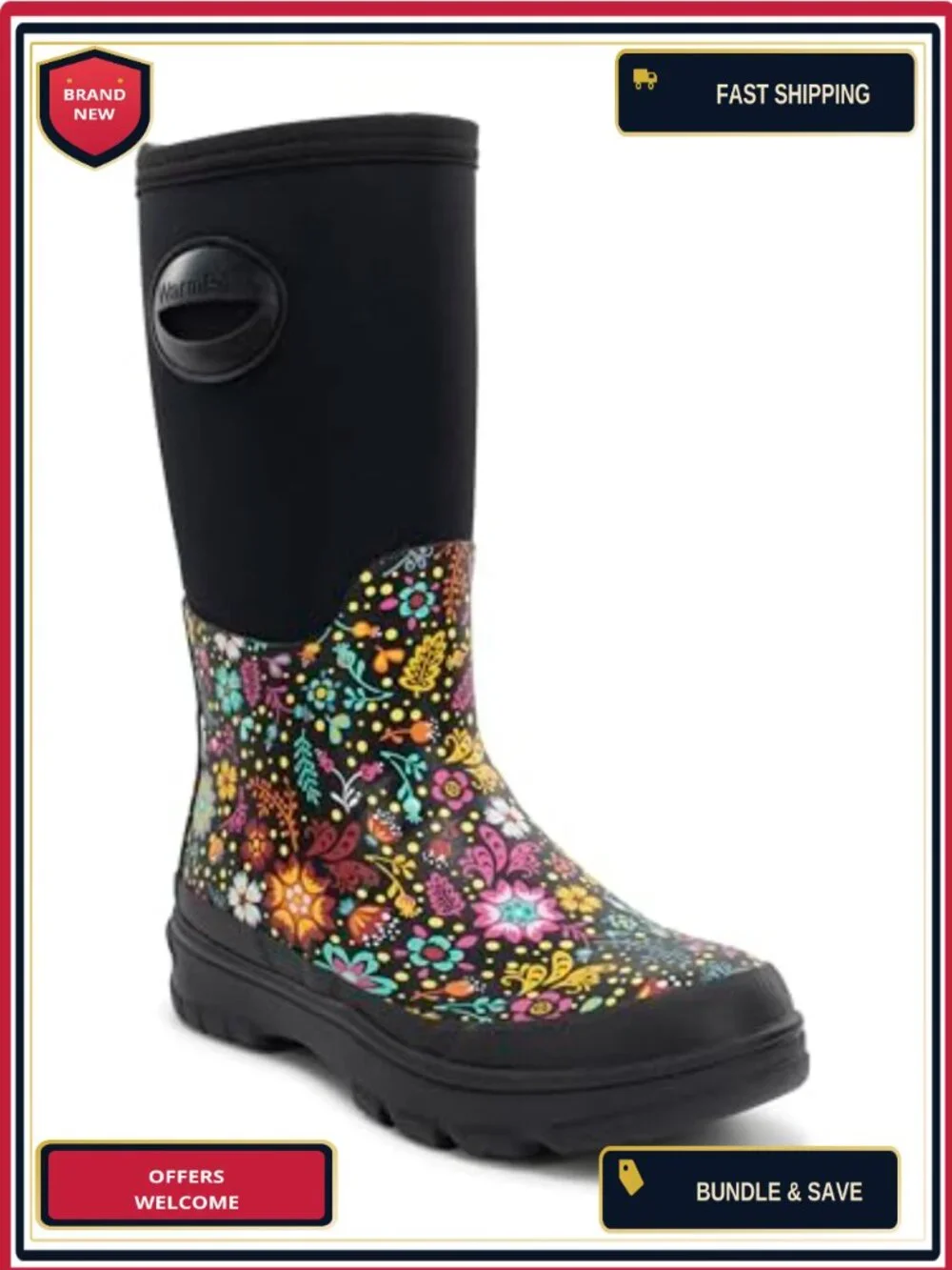 Women's Mid-Calf Snow Boots Waterproof Neoprene Faux Fur Insulated Winter